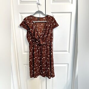Brown Floral Dress